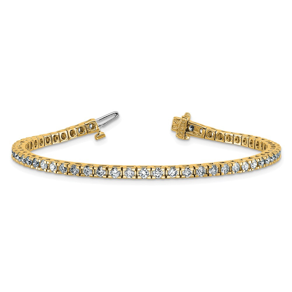 14ky 3.00ctw. Near Colorless Moissanite 4 Prong Tennis Bracelet