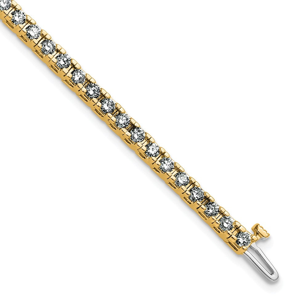 14ky 3.00ctw. Near Colorless Moissanite 4 Prong Tennis Bracelet