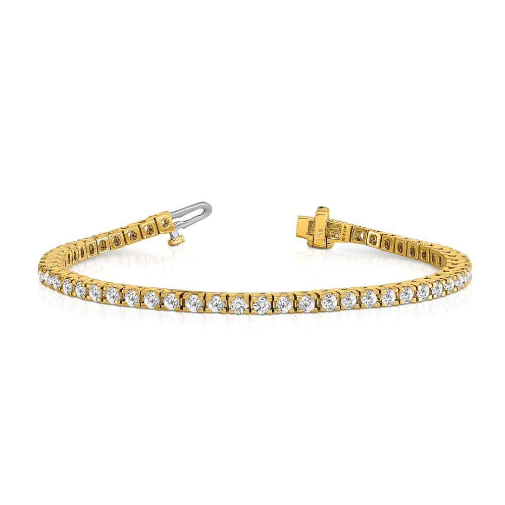 True Origin 14K Yellow Gold 4 1/10 carat Lab Grown Diamond VS+ F+ Complete Tennis Bracelet