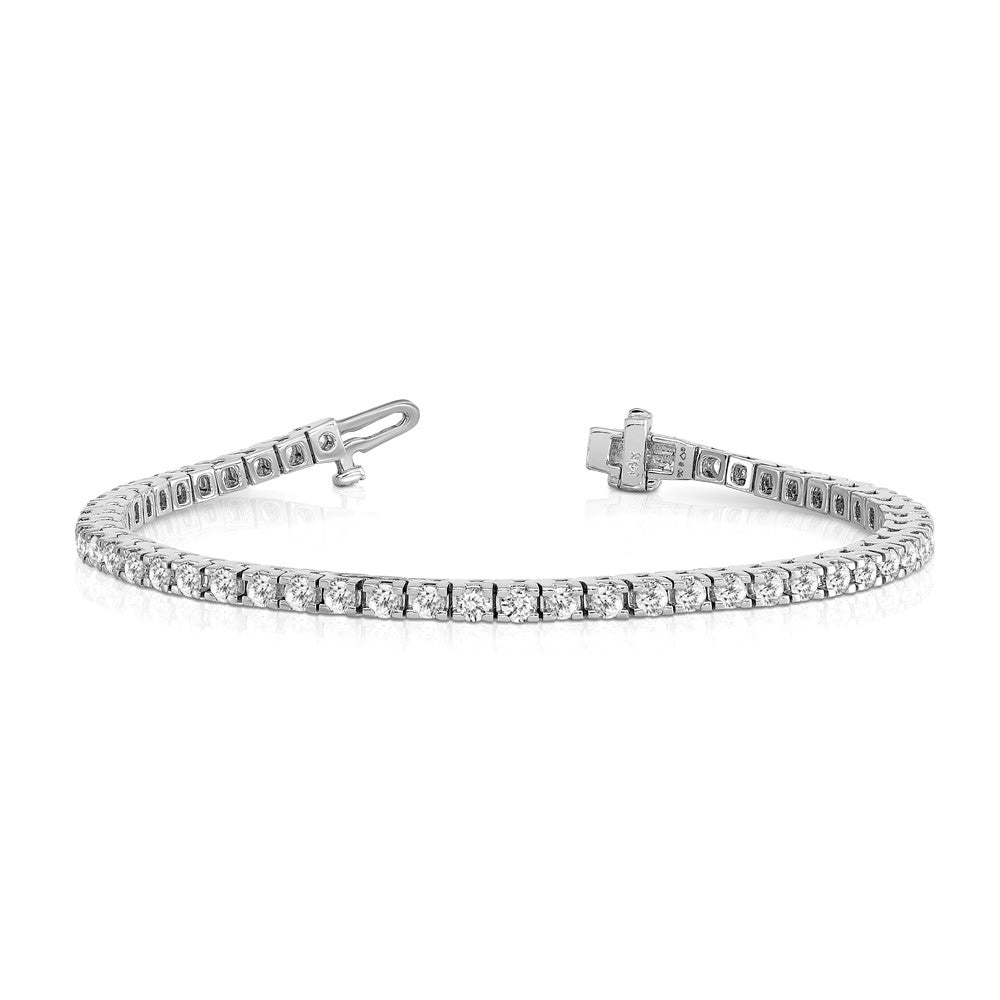 True Origin 14K White Gold 4 1/10 carat Lab Grown Diamond VS+ F+ Complete Tennis Bracelet