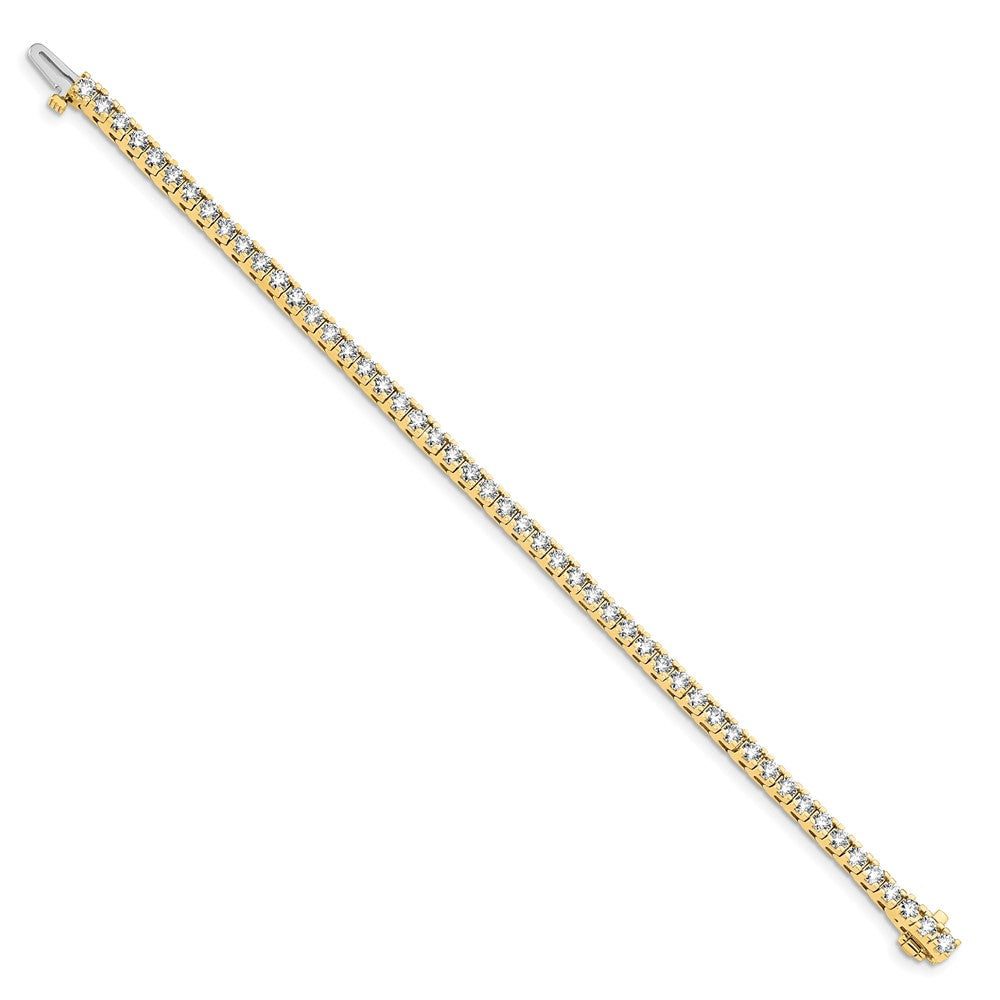 14ky 5.00ctw. Colorless Moissanite 4 Prong Tennis Bracelet