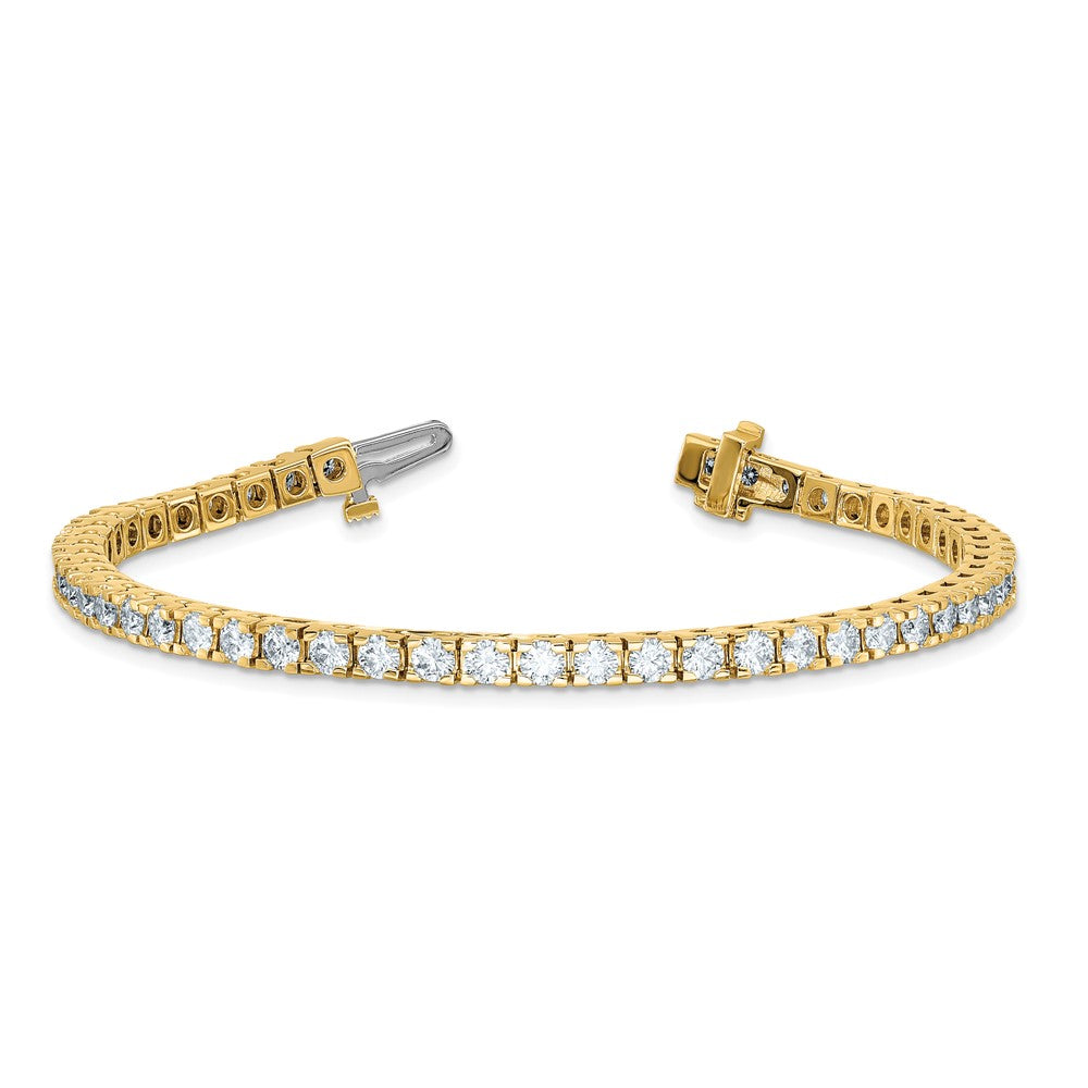 14ky 5.00ctw. Colorless Moissanite 4 Prong Tennis Bracelet
