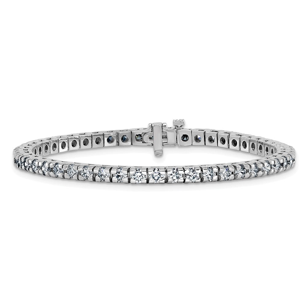 14kw 5.00ctw. Colorless Moissanite 4 Prong Tennis Bracelet