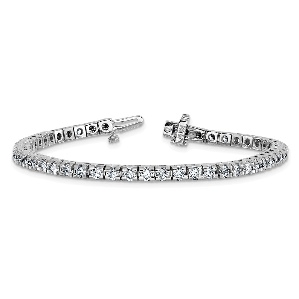 14kw 5.00ctw. Colorless Moissanite 4 Prong Tennis Bracelet