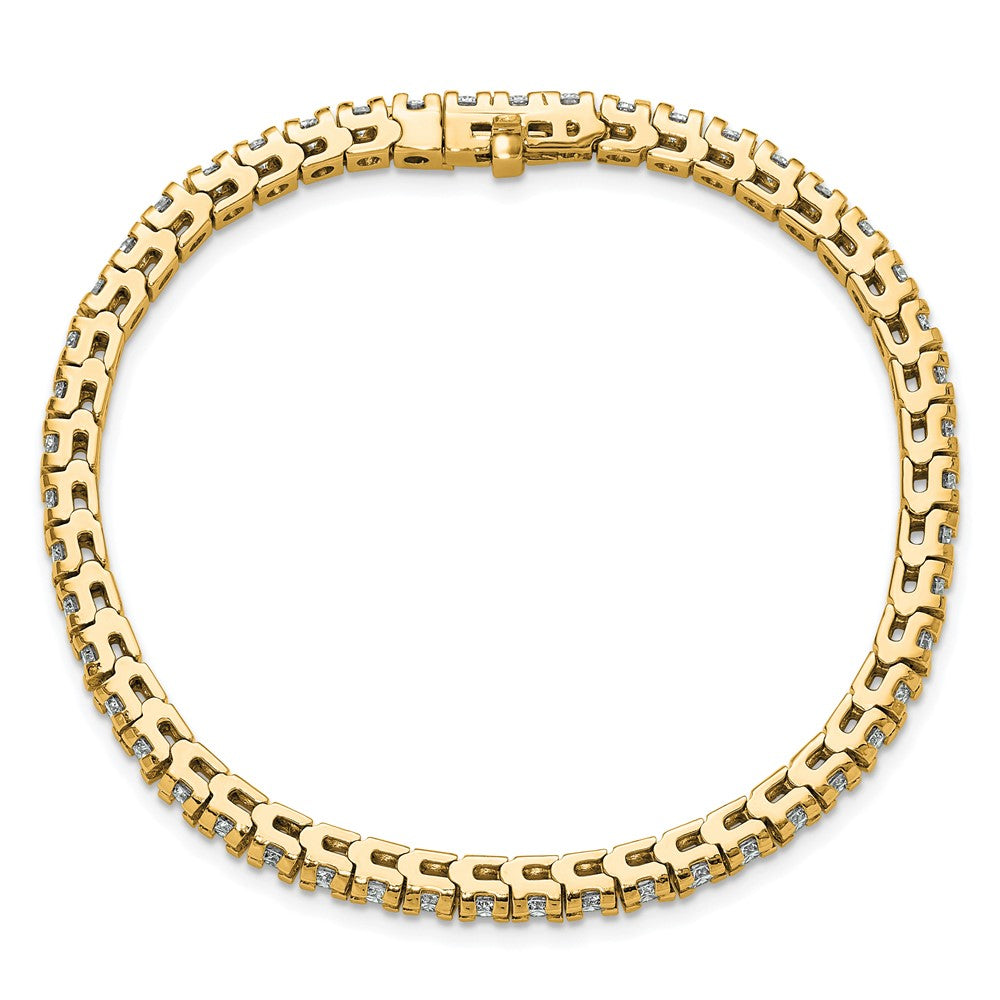 14ky 5.00ctw. Near Colorless Moissanite 4 Prong Tennis Bracelet