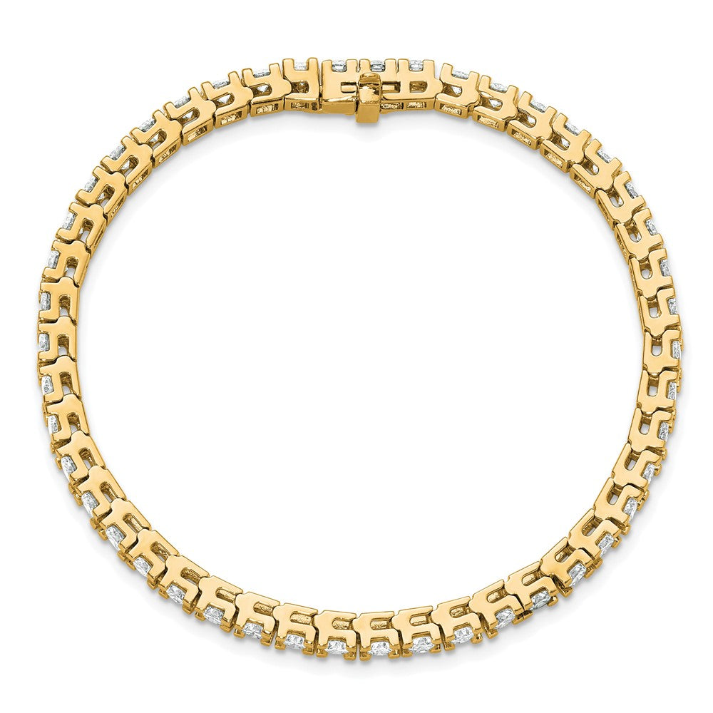 True Origin 14K Yellow Gold 6 3/8 carat Lab Grown Diamond VS+ F+ Complete Tennis Bracelet