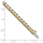 True Origin 14K Yellow Gold 6 3/8 carat Lab Grown Diamond VS+ F+ Complete Tennis Bracelet