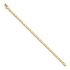 14k Complete 1.1 carat Round AA Diamond Square Link 7 inch Tennis Bracelet