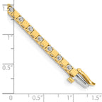 14k Complete 1.1 carat Round A Diamond Square Link 7 inch Tennis Bracelet