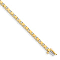 14k Complete 1.1 carat Round A Diamond Square Link 7 inch Tennis Bracelet