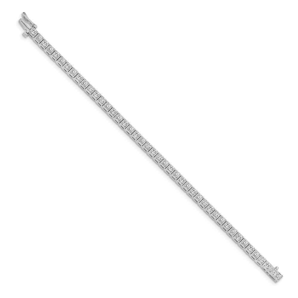 14k White Gold Complete 1.75 carat Round AA Diamond 4-prong 7 inch Tennis Bracelet