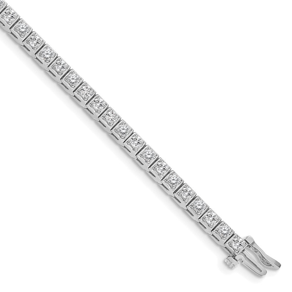 14k White Gold Complete 1.75 carat Round A Diamond 4-prong 7 inch Tennis Bracelet