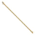 14k Complete 1 carat Round AA Diamond Bar Link 7 inch Tennis Bracelet