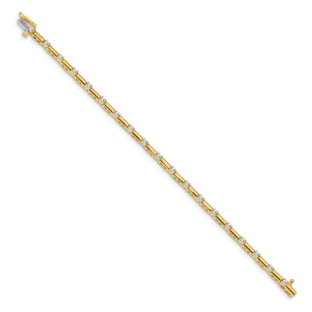 14k Complete 1 carat Round AAA Diamond Bar Link 7 inch Tennis Bracelet