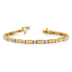 14k Complete 1 carat Round VS Diamond Bar Link 7 inch Tennis Bracelet