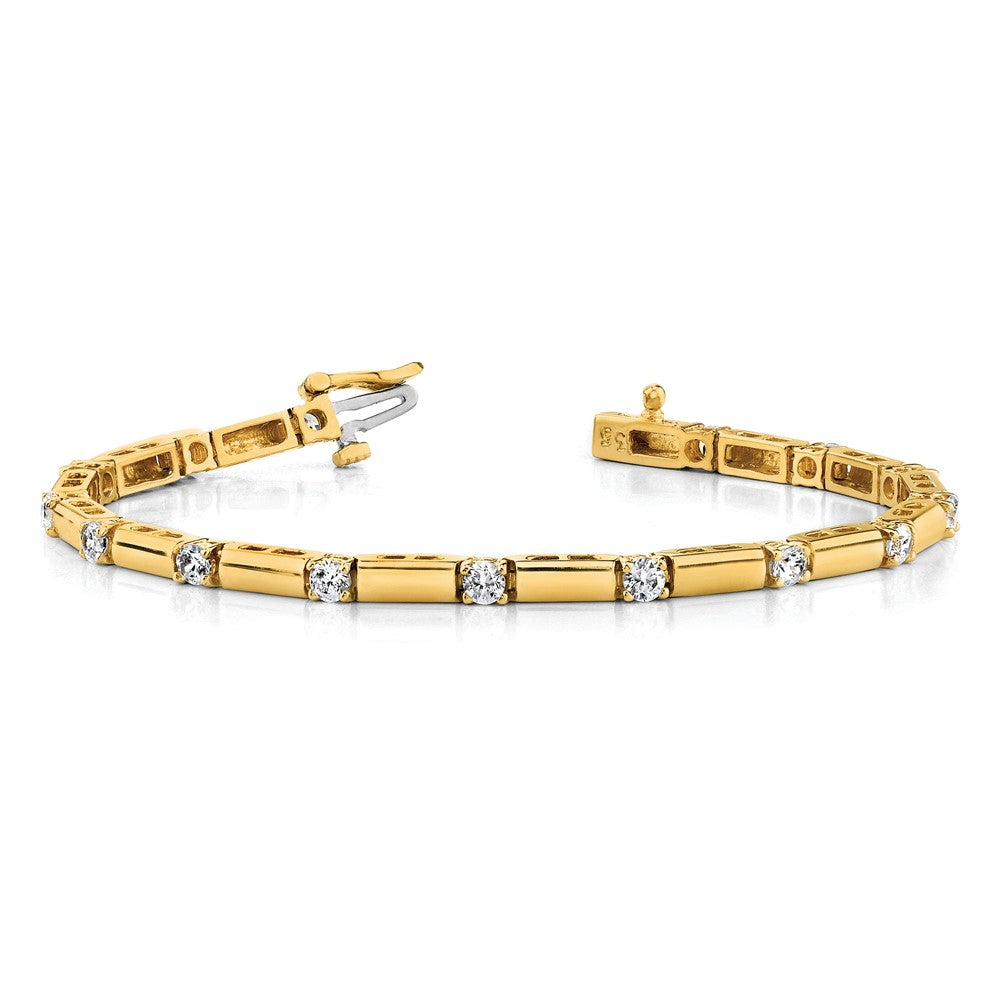 14k Complete 1 carat Round VS Diamond Bar Link 7 inch Tennis Bracelet