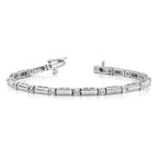14k White Gold Complete 1 carat Round VS Diamond Bar Link 7 inch Tennis Bracelet