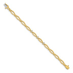 14k Complete 1/5 carat Round AA Diamond Cluster Fancy 7 inch Bracelet