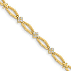 14k Complete 1/5 carat Round A Diamond Cluster Fancy 7 inch Bracelet