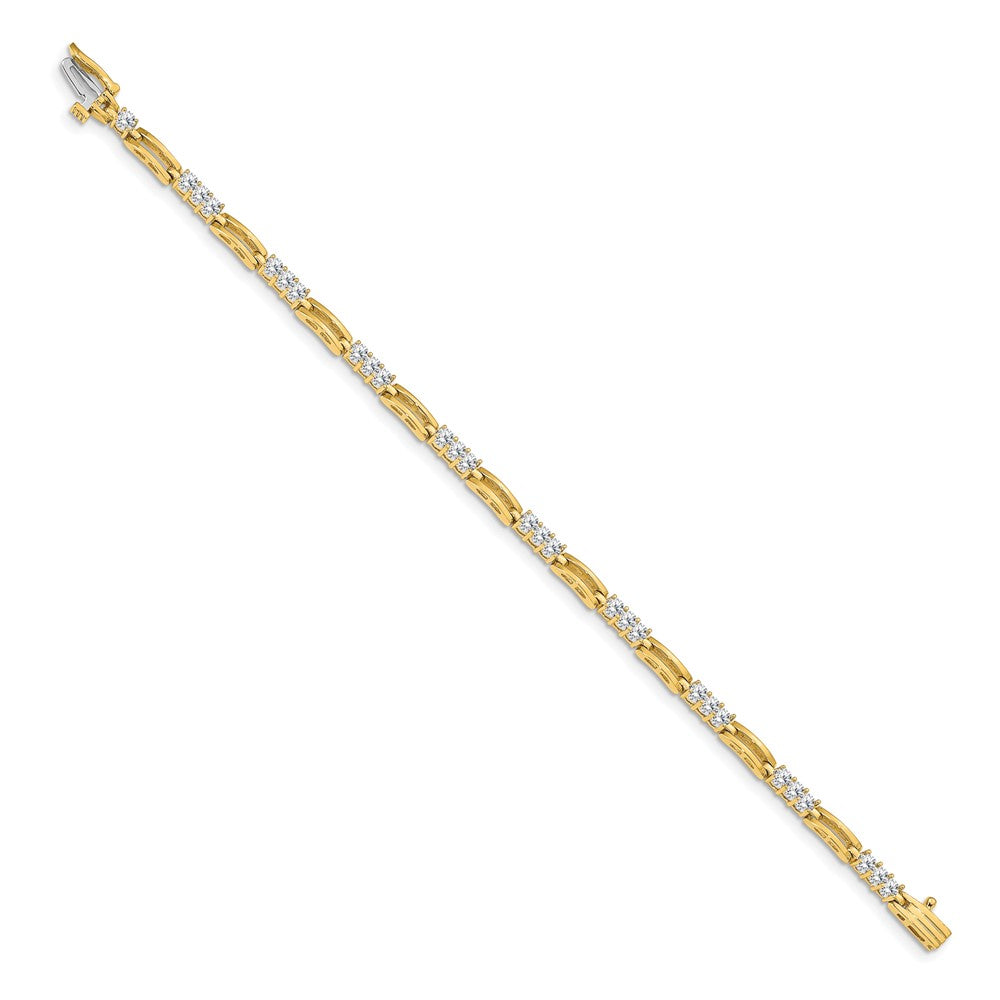 14k Complete 1.5 carat Round AAA Diamond Paperclip Link 7 inch Tennis Bracelet