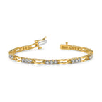 14k Complete 1.5 carat Round VS Diamond Paperclip Link 7 inch Tennis Bracelet