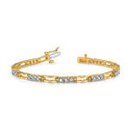 14k Complete 1.5 carat Round AA Diamond Paperclip Link 7 inch Tennis Bracelet