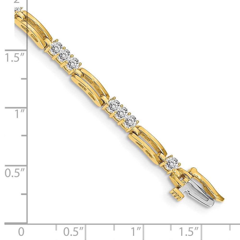 14k Complete 1.5 carat Round A Diamond Paperclip Link 7 inch Tennis Bracelet