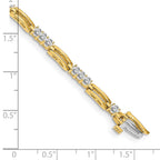 14k Complete 1.5 carat Round A Diamond Paperclip Link 7 inch Tennis Bracelet