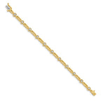14k Complete 3/4 carat Round VS Diamond 4-prong Bar Link 7 inch Tennis Bracelet