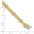 14k Complete 3/4 carat Round AA Diamond 4-prong Bar Link 7 inch Tennis Bracelet