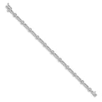 14k White Gold Complete 3/4 carat Round A Diamond 4-prong Bar Link 7 inch Tennis Bracelet