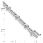 14k White Gold Complete 3/4 carat Round AAA Diamond 4-prong Bar Link 7 inch Tennis Bracelet