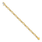 14k Complete 3/4 carat Round AA Diamond Fancy Link 7 inch Bracelet