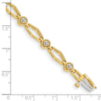 14k Complete 3/4 carat Round AA Diamond Fancy Link 7 inch Bracelet