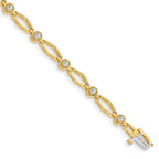 14k Complete 3/4 carat Round AAA Diamond Fancy Link 7 inch Bracelet