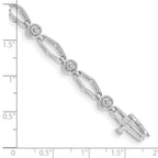 14k White Gold Complete 3/4 carat Round A Diamond Fancy Link 7 inch Bracelet