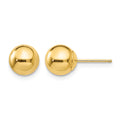 14k 7mm Polished Puffed Ball Post Earrings