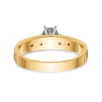 14k and Rhodium AA Quality 1/10 carat Diamond Trio Complete Engagement Ring
