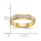14k and Rhodium AA Quality .02 carat Diamond Trio Ladies Complete Wedding Band