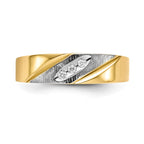 14k and Rhodium AA Quality 1/20 carat Diamond Trio Mens Complete Wedding Band