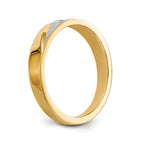 14k and Rhodium AA Quality .03 carat Diamond Trio Ladies Complete Wedding Band