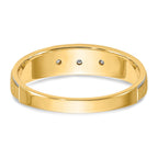 14k and Rhodium AA Quality .03 carat Diamond Trio Ladies Complete Wedding Band with Cross