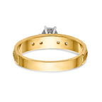 14k AA Quality 1/10 carat Diamond Trio Complete Engagement Ring