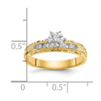 14k AA Quality 1/10 carat Diamond Trio Complete Engagement Ring