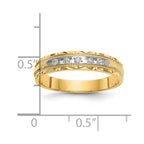 14k AA Quality 1/20 carat Diamond Trio Ladies Complete Wedding Band
