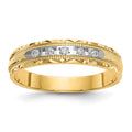 14k AA Quality 1/20 carat Diamond Trio Ladies Complete Wedding Band