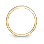 14k and Rhodium AA Quality 1/20 carat Diamond Trio Ladies Complete Wedding Band