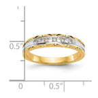 14k and Rhodium AA Quality 1/20 carat Diamond Trio Ladies Complete Wedding Band