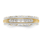 14k and Rhodium AA Quality 1/20 carat Diamond Trio Mens Complete Wedding Band