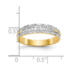 14k and Rhodium AA Quality 1/20 carat Diamond Trio Ladies Complete Wedding Band